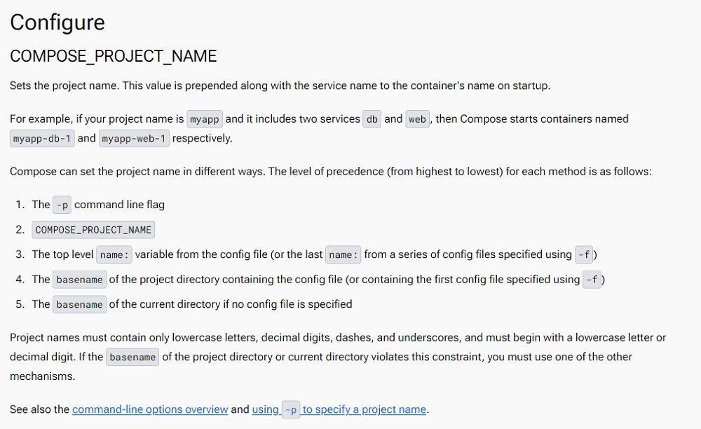 COMPOSE_PROJECT_NAME配置说明