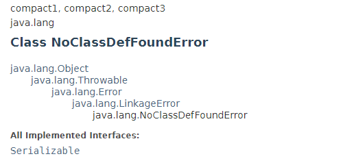 NoClassDefFoundError类结构