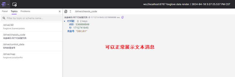 foxglove正常展示消息